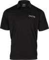 Front view of the DUDE Golf Polo, Black